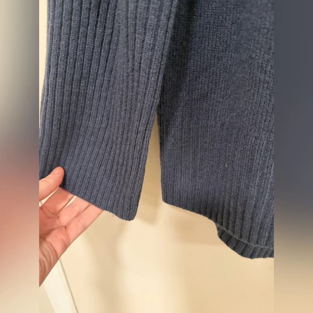 Massimo Dutti Wool/Cashmere Blue Cowl Neck Sweater - Picture 5 of 9